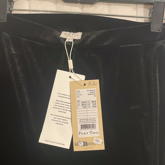 Part Two Faux Velvet Pants - Picture 3 of 3